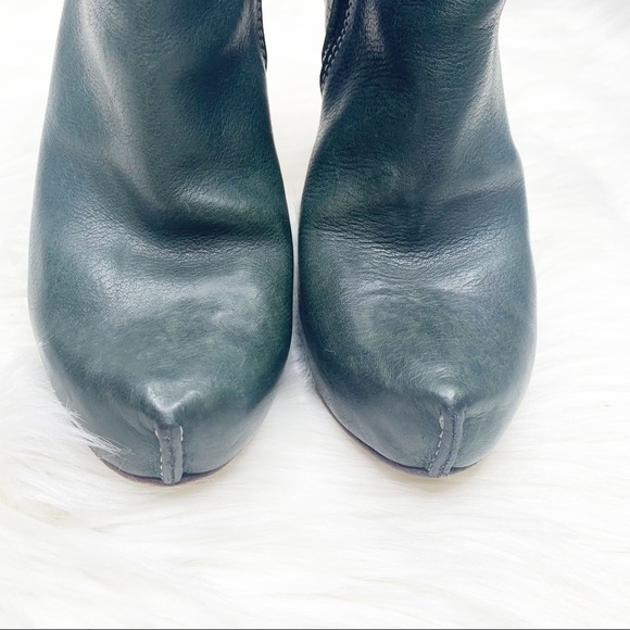 Fiorentini + Baker Green Leather Chunky Platform Ankle Booties Boots Size 36 - Picture 4 of 15